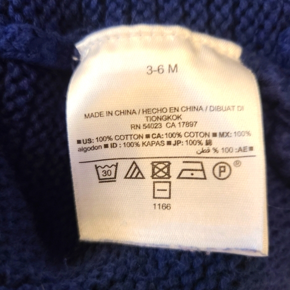 Old Navy Cardigan Chunky Navy Blue With Pockets‎ Infant Size 3-6 Months - Picture 8 of 12